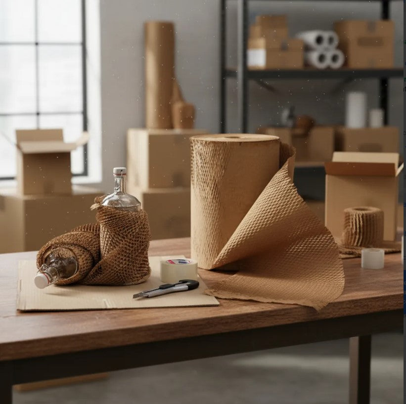 Rollo de Papel Kraft Burbuja — Empaque Ecológico y Profesional