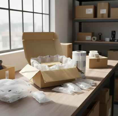 Rollo de Cojín Inflable para Empaque | Protección Antigolpes para Productos Frágiles