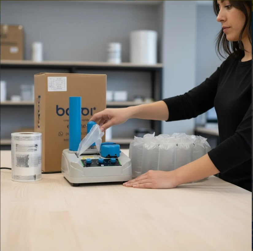 Rollo de Cojín Inflable para Empaque | Protección Antigolpes para Productos Frágiles