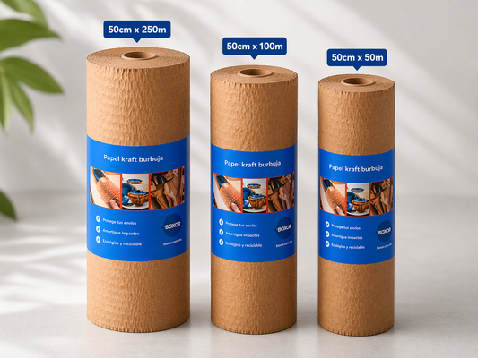 Papel Kraft Burbuja para Empaque | Rollos de 50, 100 y 250 m