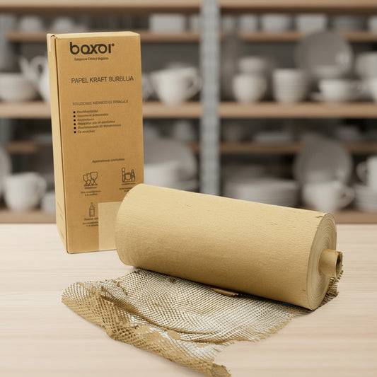 Rollo de Papel Kraft Burbuja — Empaque Ecológico y Profesional